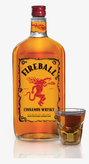 Fireball Whisky Bottle Shot Glass Transparent Background - Fireball Cinnamon Whiskey 1.75 L