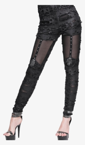 Ripped Fishnet Womens Legging - Trousers