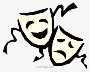 Theatre Masks Royalty Free Vector Clip Art Illustration - Theatermasken Png