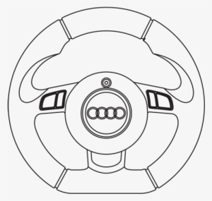 Audi Steering Wheel Front - White Steering Wheel Png