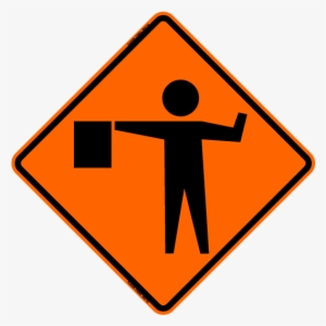 Flagger Symbol - Ahead Sign