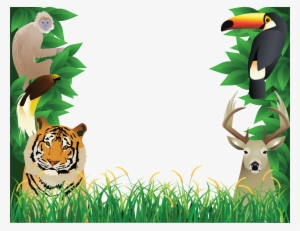 Jungle Animal Background Clipart - Animal Photo Frame Hd