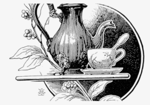 2622 Tea Time Victorian Era Free Vintage Clip Art Free - Victorian Tea Pot