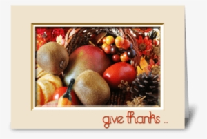 Thanksgiving Cornucopia Greeting Card - Blessed Sukkot Card