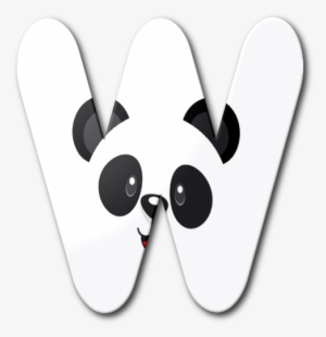 Panda Bear Face Alfabeto W - Alfabeto Urso Panda