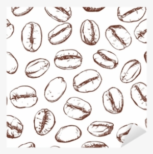 Coffee Bean Pattern Including Seamless On White Background, - Coffee Bean Pattern