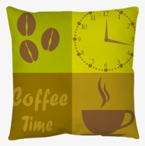 Coffee Time And Coffee Beans, Vector Illustration Design - Mural