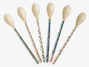 Single Melamine Latte Spoon In 6 Assorted Boogie Prints - Latte Macchiato Löffel