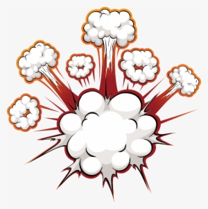 Bomb Blast Cartoon Effect White Explosion Red Ftestick - Bomb Explosion Cartoon Png
