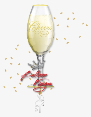 Champagne Glass Cheers - 38" Jumbo Champagne Glass Balloon - Mylar Balloons