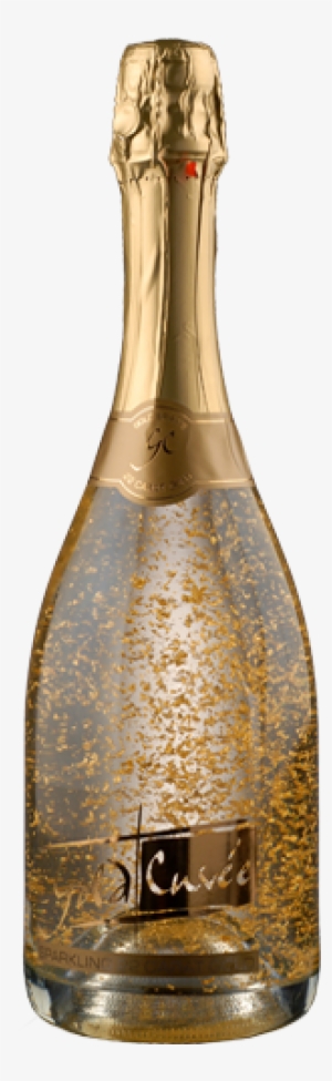 Gold Spirits Goldcuvee - Glitter Champagne Bottle Transparent