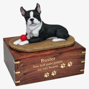 Wholesale Boston Terrier Dog Figurine Wood Urn Engraved - Urns For Boston Terriers