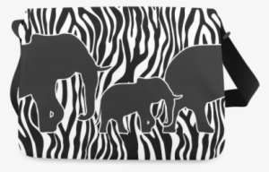 Elephants To Zebra Stripes Black & White Messenger - Interestprint Personalized Backpack Elephants To Zebra