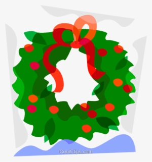 Christmas Wreath Royalty Free Vector Clip Art Illustration - Tea