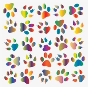 Colorful Prismatic Free Vector Graphic On Pixabay - Dog Paws