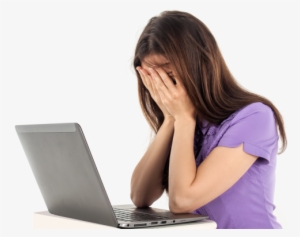 Download Sad Girl With Laptop Png Image - Sad Girl On Laptop