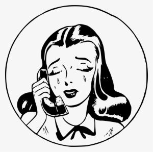 Medium Image - Girl On The Phone Drawing