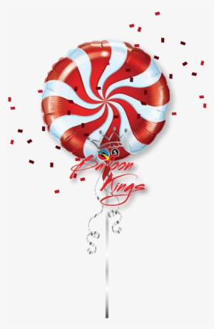 Candy Swirl Red - Red And White Mylar Balloons