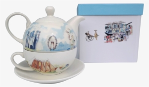Singapore Themed Teapot Set - Ceramic