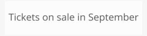 Banner On Sale In September - Ticketbis