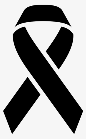 Ribbons - Cancer Ribbon Black And White