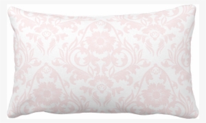 Pink Blush Damask Floral Traditional Lumbar Pillow - Cushion