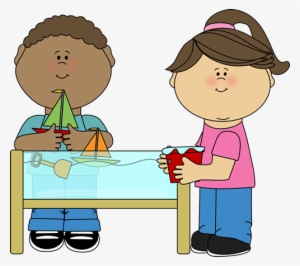 School Kids Clip Art - Sand And Water Table Clipart