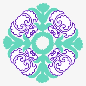Damask Clipart Florish - Damask Teal And Purple