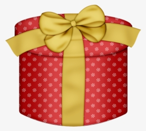 Red Round Gift Box With Yellow Bow Png Clipart - Happy Birthday Gift Gif