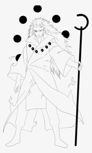 Banner Royalty Free Library Six Path Uchiha Lineart - Madara Uchiha Six Paths Drawing