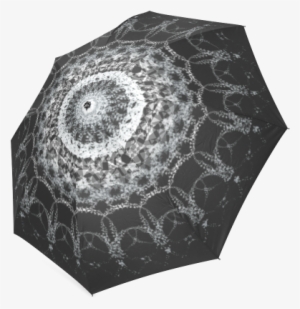 White Mandala Umbrella Foldable Umbrella - Weiße Mandala Rundes Keramik Ornament