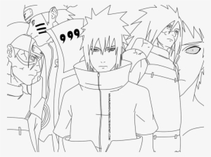 Drawing Naruto Vs Obito And Madara Sketch Coloring - Hashirama Vs Madara Lineart
