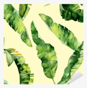 Seamless Watercolor Illustration Of Tropical Leaves, - Trident Home Essentails Double King Bedsheet - Aloha