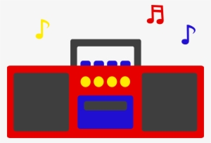 Simple Radio With Musical Notes - Cartoon Radio Playing Music