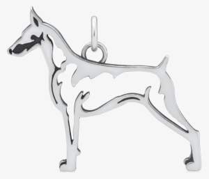 Doberman Picsher - Sterling Silver Doberman Pinscher Pendant, Body