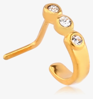 Gold Plated Nose Stud - Body Jewelry
