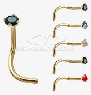 18k Gold Prong Set Jewelled Nose Stud Nose Studs & - Prong Setting