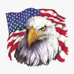 X With Flag America Plastisol Transfer - American Eagle Flag Png