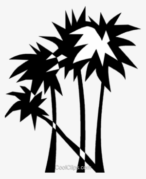 Palm Trees Royalty Free Vector Clip Art Illustration - Royal Blue Seal Tile Coaster