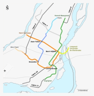 Map Of Proposed Extensions To The Montreal Metro In - Montreal Metro