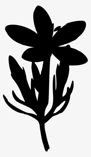 Clipart - Black Transparent Flower Sillouhette