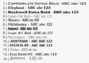 Font Engraving Options