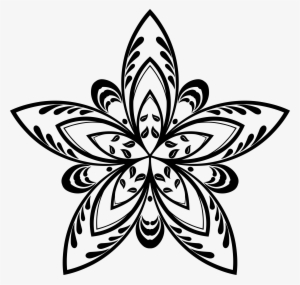 Flower Silhouette Clip Art - Flower Art With Lines