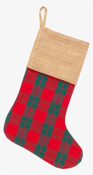 Plaid Christmas Stocking - Christmas Stocking Transparent