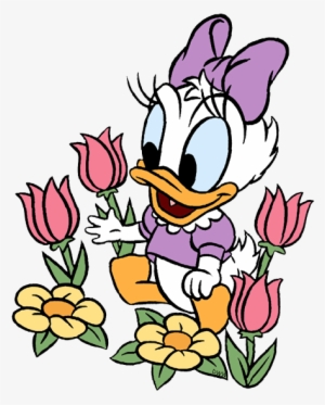 Flower Silhouette Clip Art Set Floral Silhouettes Flowers - Daisy Duck With Flowers
