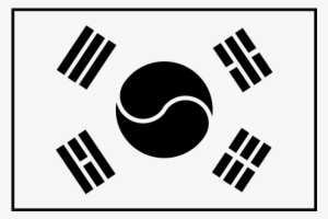 Korean-flag Rubber Stamp - South Korea Flag Black And White