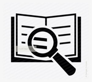 Book Search Vector Icon Graphic Royalty Free Download - Magnifying Glass Book Icon