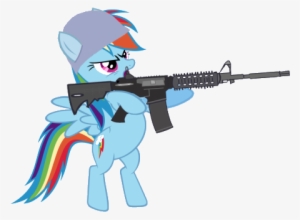 Camike1234, Gun, Helmet, Rainbow Dash, Safe, Simple - Rainbow Dash With A Gun