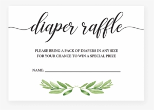 Greenery Baby Shower Diaper Raffle Ticket By Littlesizzle - Free Diaper Raffle Tickets