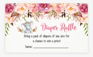 Elephant Diaper Raffle Tickets Floral Boho - Make Baby A Headband